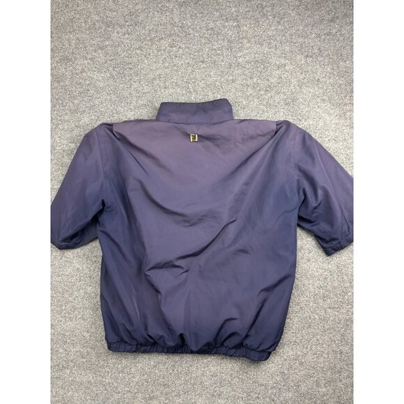 FootJoy Pullover Mens Medium Navy DryJoys Short Sleeve Golf Half Zip Windshirt - Picture 9 of 9